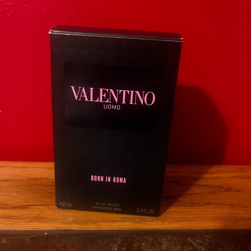 Valentino Black Packaging with White Text